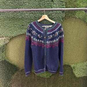 Vintage Northern Reflections Floral  Cardigan Sweater Medium